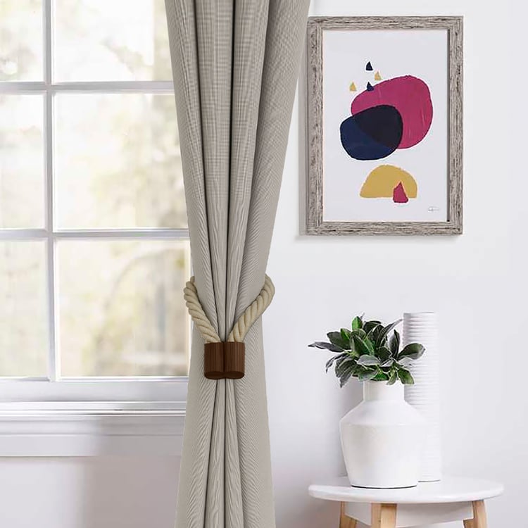 DECO WINDOW Igloo Set of 2 Magnetic Rope Curtain Tiebacks - Brown