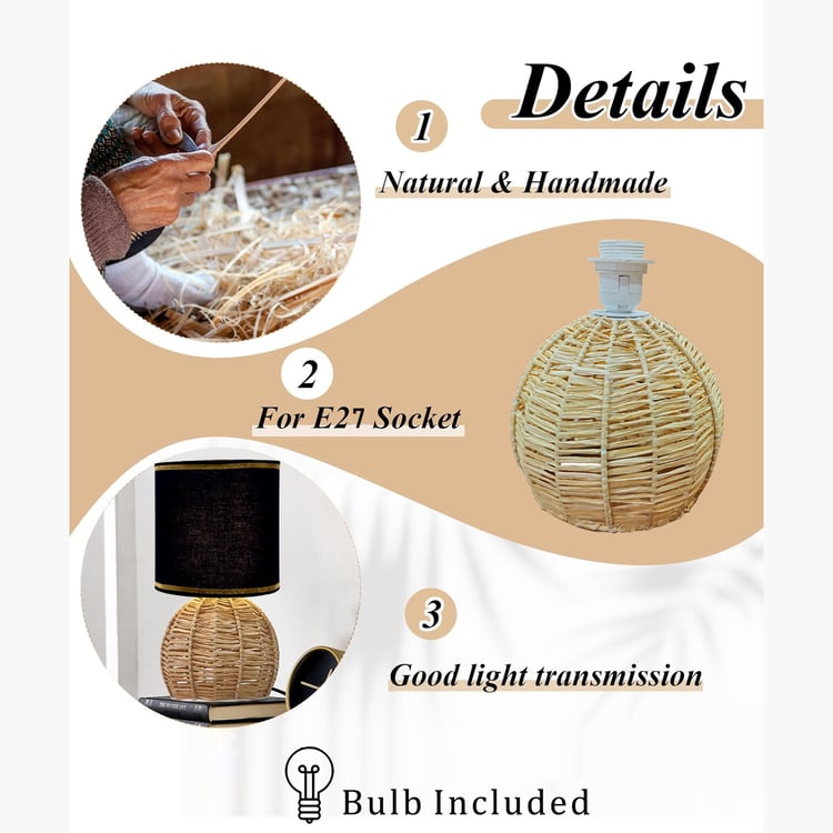 HOMESAKE Raffia Table Lamp