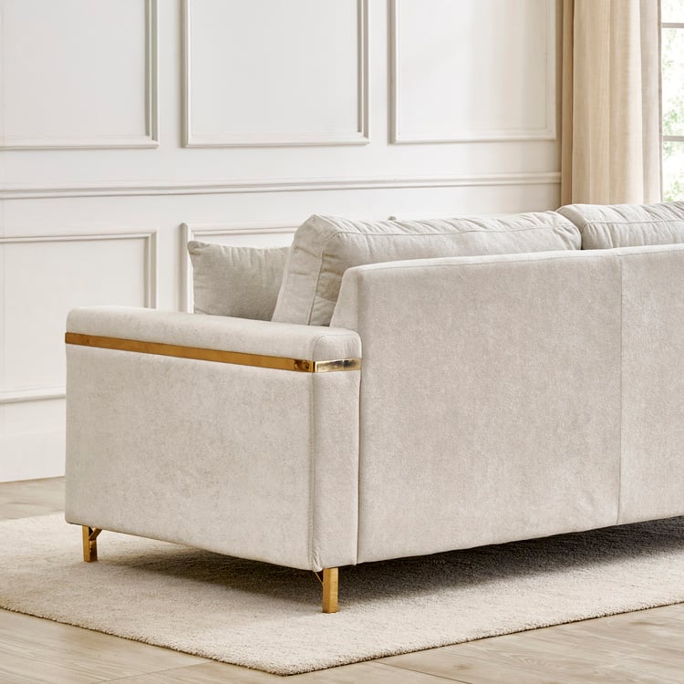 Moderno Fabric 3-Seater Sofa with Cushions - Beige