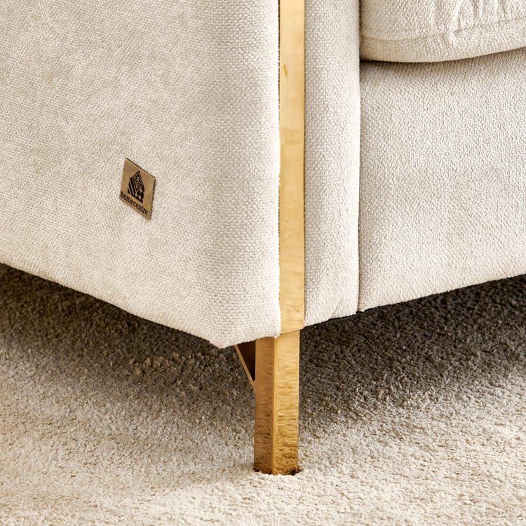 Moderno Fabric 3-Seater Sofa with Cushions - Beige