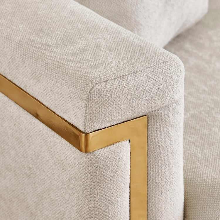 Moderno Fabric 3-Seater Sofa with Cushions - Beige