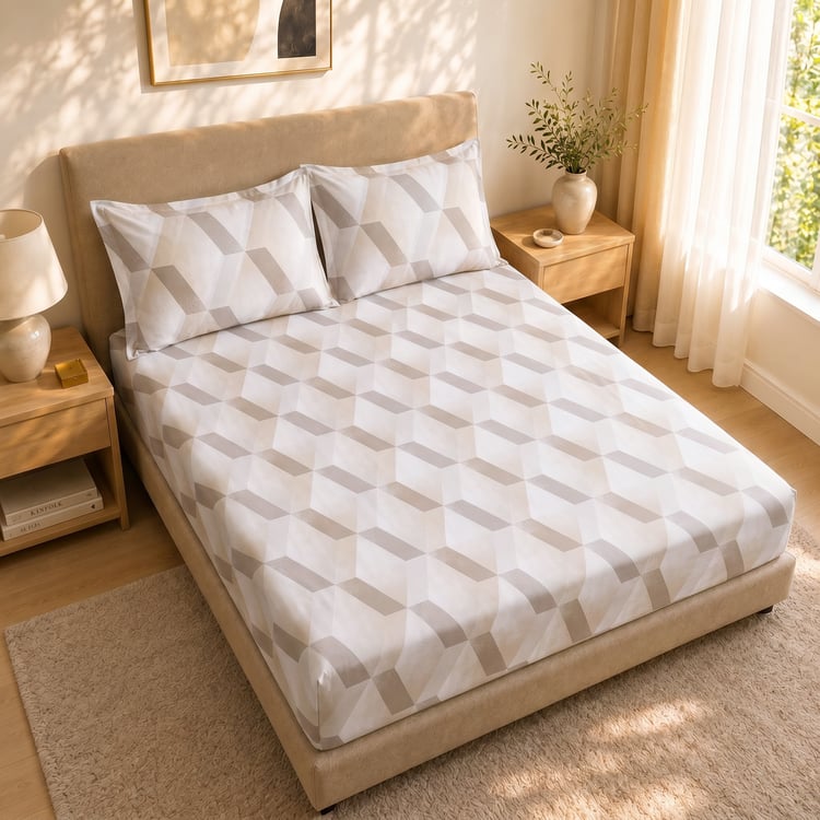 Juniper Geometric Print 3Pcs Queen Bedsheet Set
