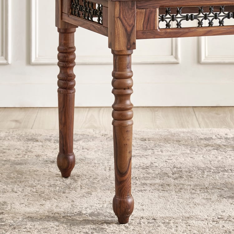 Kian NXT Sheesham Wood 4-Seater Dining Set with Chairs - Brown