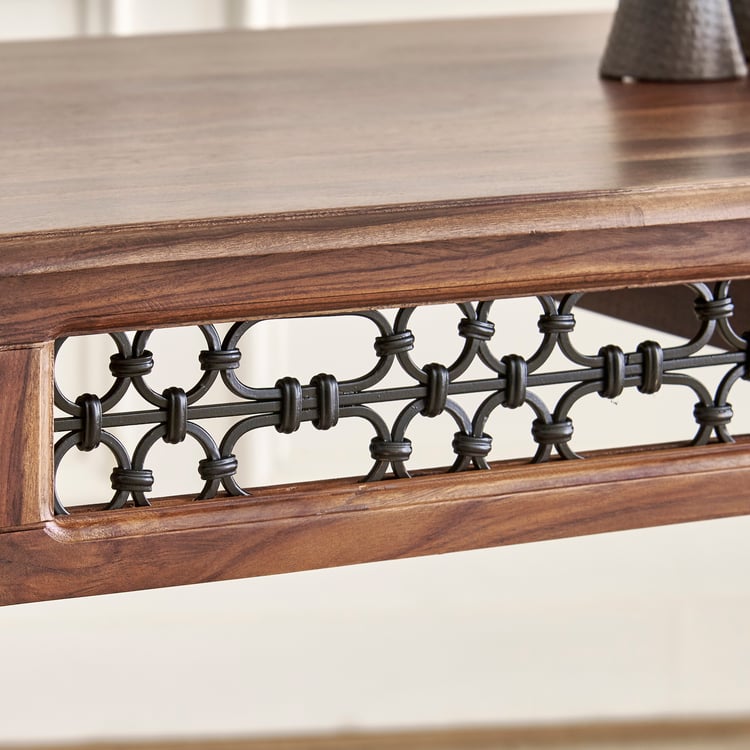 Kian NXT Sheesham Wood 4-Seater Dining Set with Chairs - Brown