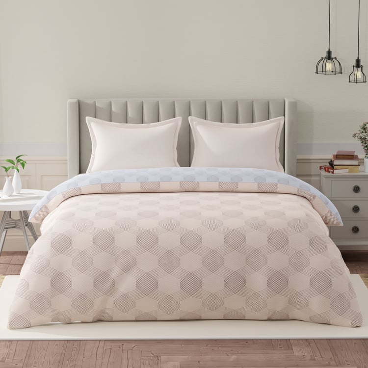 BOUTIQUE LIVING Embrace Cotton Geometrical Print Reversible Double Comforter
