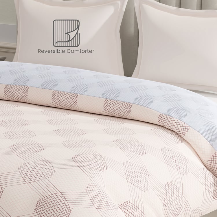 BOUTIQUE LIVING Embrace Cotton Geometrical Print Reversible Double Comforter