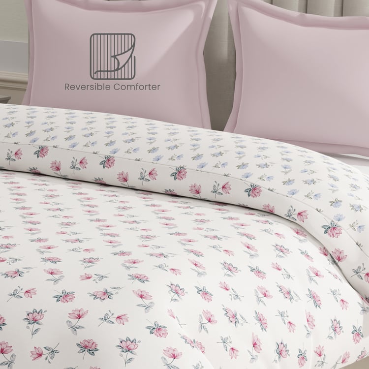 BOUTIQUE LIVING Embrace Cotton Floral Print Reversible Double Comforter