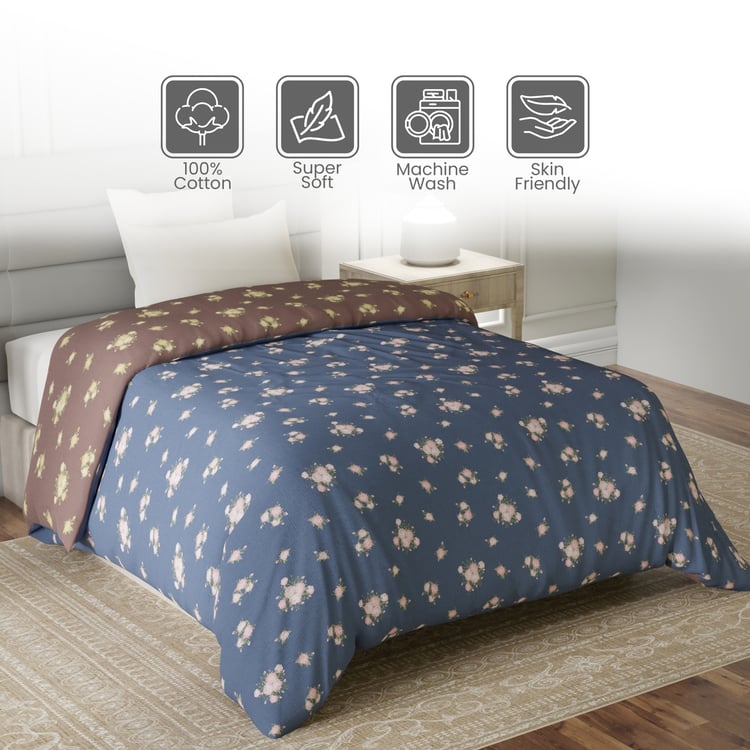LAYERS Lumina Floret Cotton Floral Print Reversible Single Comforter