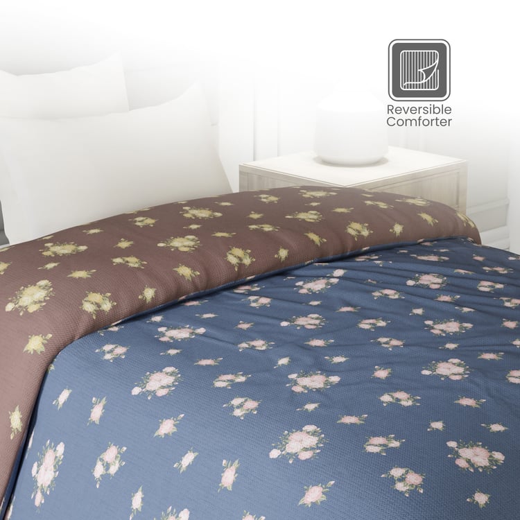 LAYERS Lumina Floret Cotton Floral Print Reversible Single Comforter