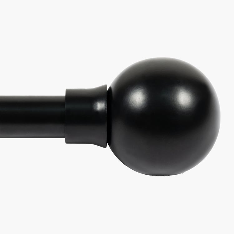 DECO WINDOW Extendable Single Curtain Rod - 25mm, Black (18-44in)