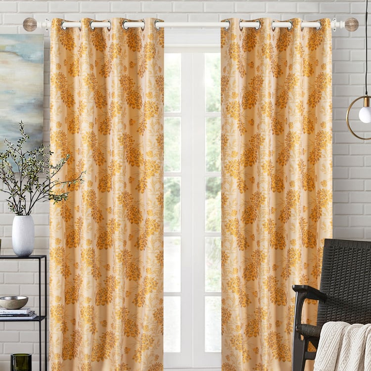 DECO WINDOW Extendable Single Curtain Rod - 25mm, Ivory (44-120in)