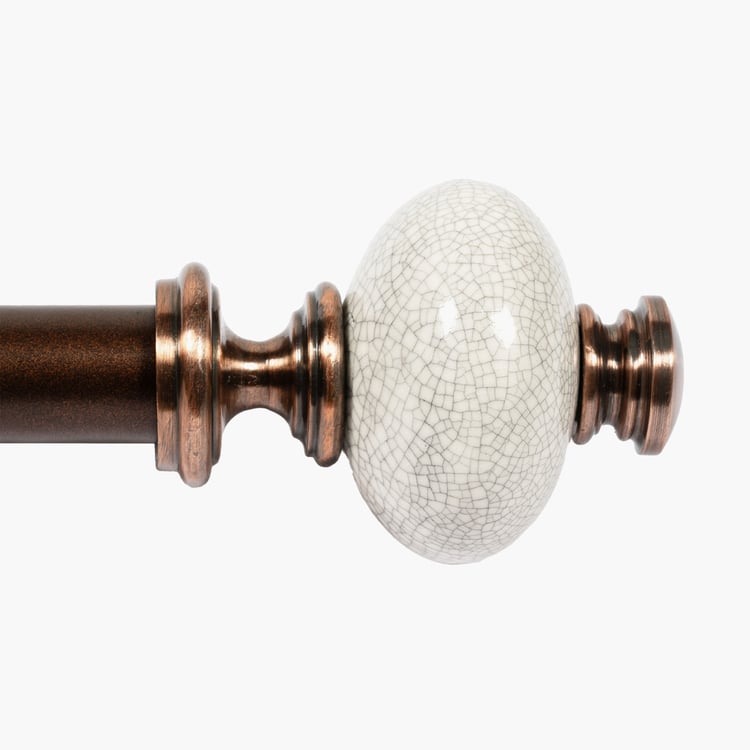 DECO WINDOW Extendable Single Curtain Rod - 25mm, Brown (18-44in)
