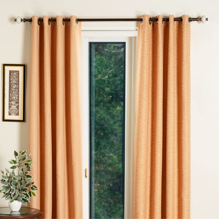 DECO WINDOW Extendable Single Curtain Rod - 25mm, Brown (18-44in)