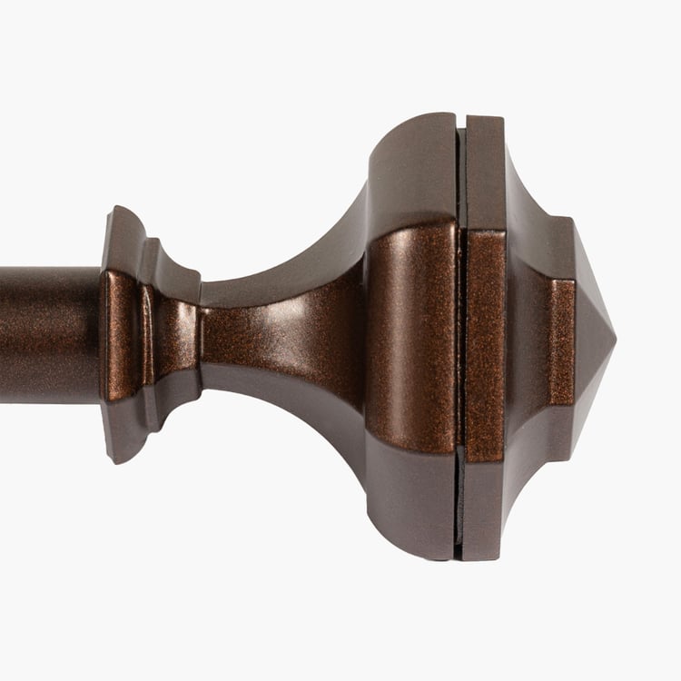 DECO WINDOW Extendable Single Curtain Rod - 19mm, Brown (44-120in)