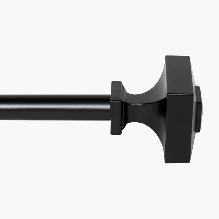 DECO WINDOW Extendable Single Curtain Rod - 19mm, Black (18-44in)