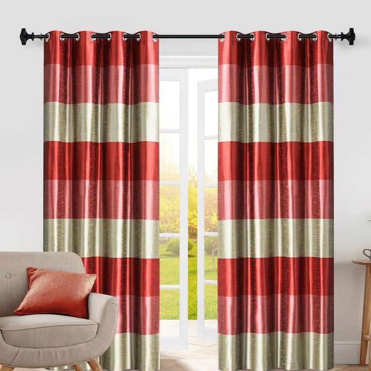 DECO WINDOW Extendable Single Curtain Rod - 19mm, Black (18-44in)