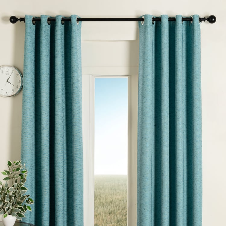 DECO WINDOW Extendable Single Curtain Rod - 25mm, Black (18-44in)