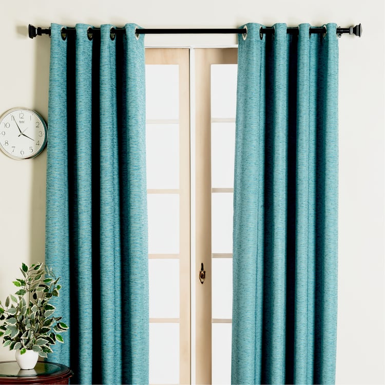 DECO WINDOW Extendable Single Curtain Rod - 25mm, Black (18-44in)