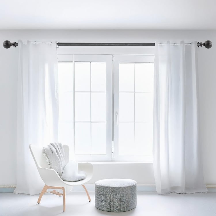 DECO WINDOW Extendable Single Curtain Rod - 25mm, Grey (44-120in)