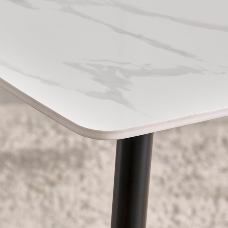 Helios Leo Sintered Stone Top 4-Seater Dining Set with Chairs - White