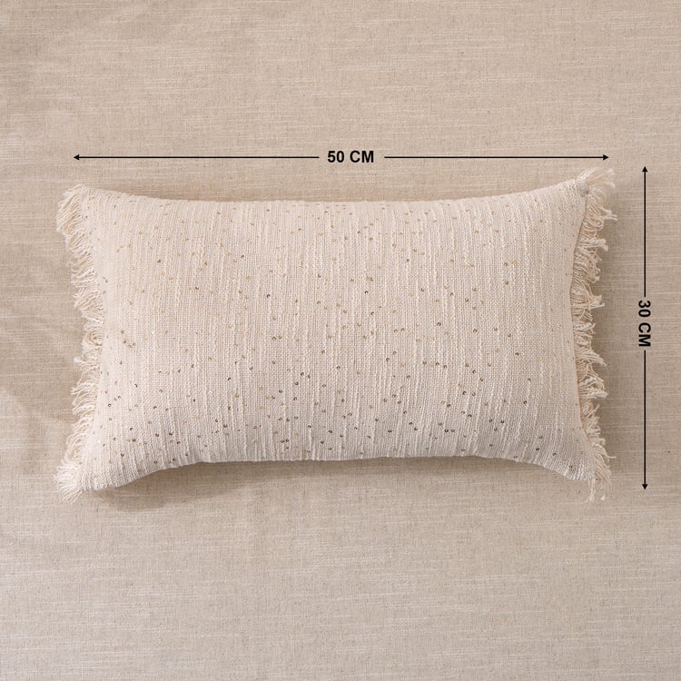 Florin Embellished Filled Cushion - 50x30cm