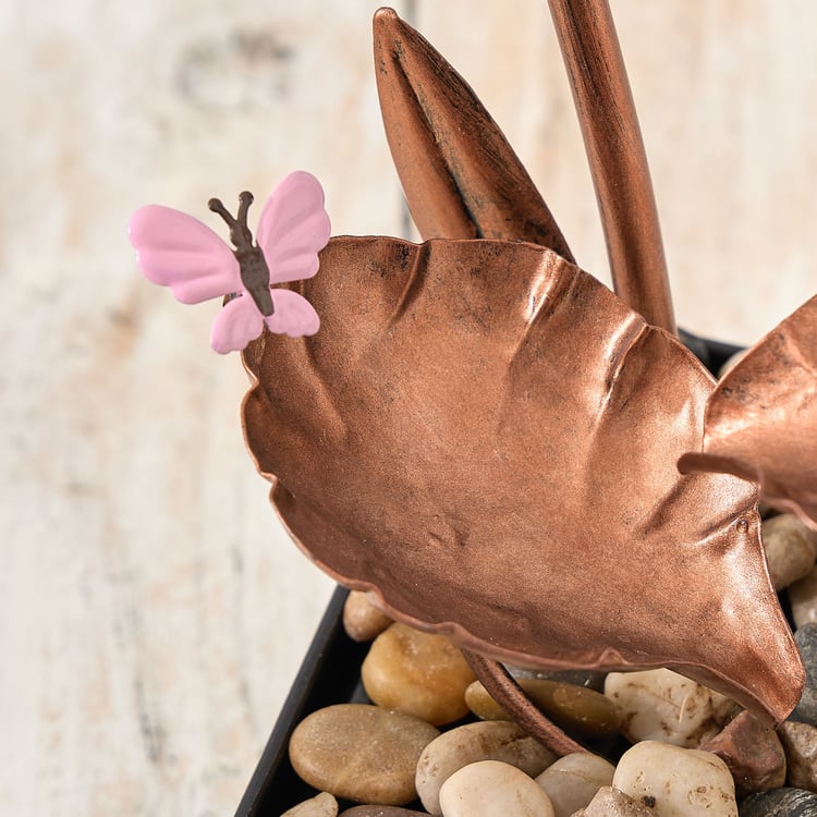 Corsica Alpine Polyresin and Metal Lotus Water Fountain - 13x13x25cm