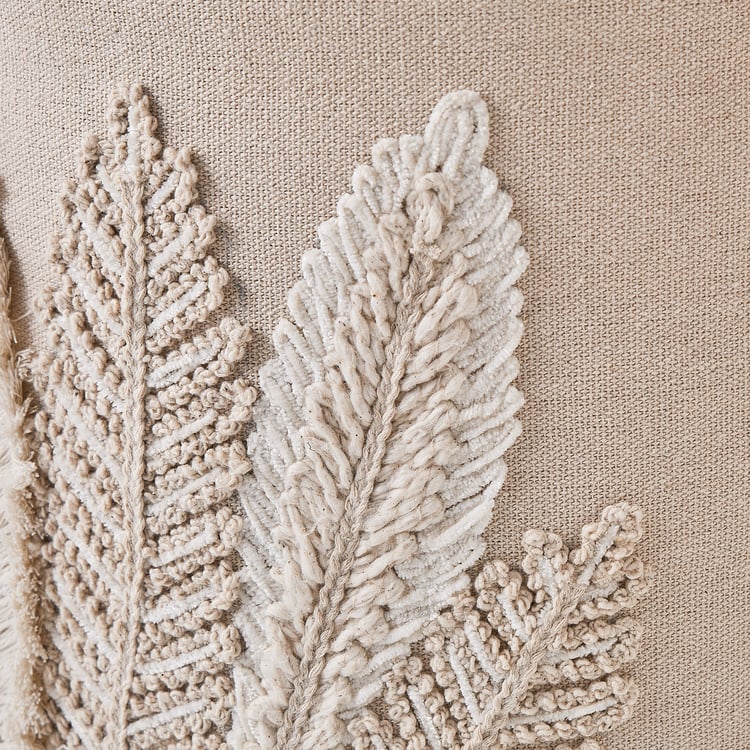 Wilton Cotton Leaf Embroidered Laundry Hamper
