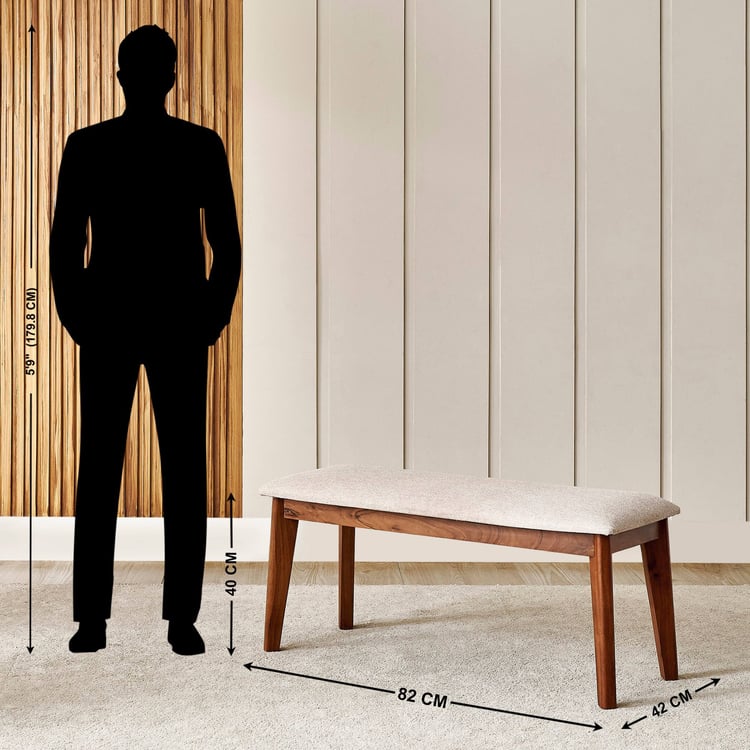 Nesta Fabric Small Dining Bench - Beige