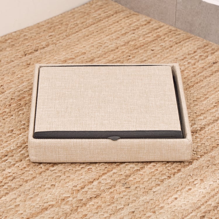 Corsica Foldable Ottoman with Storage - Beige