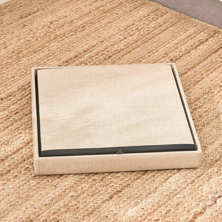 Corsica Foldable Ottoman with Storage - Beige