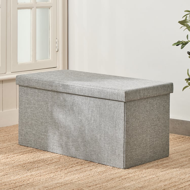 Corsica Foldable Ottoman with Storage - Grey
