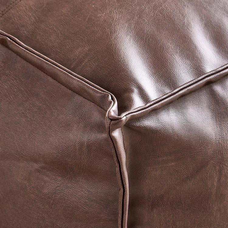Saddler Faux Leather Bean Bag with Beans - Brown