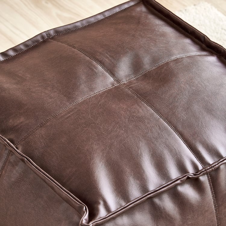 Saddler Faux Leather Bean Bag with Beans - Brown