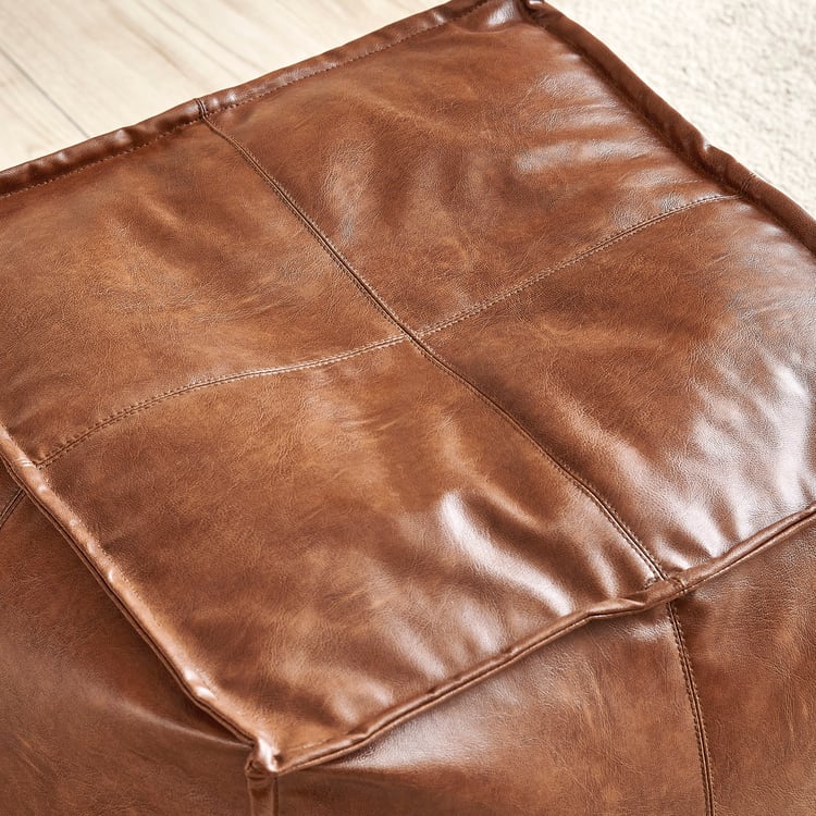 Saddler Faux Leather Bean Bag with Beans - Tan