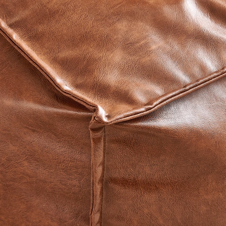 Saddler Faux Leather Bean Bag with Beans - Tan