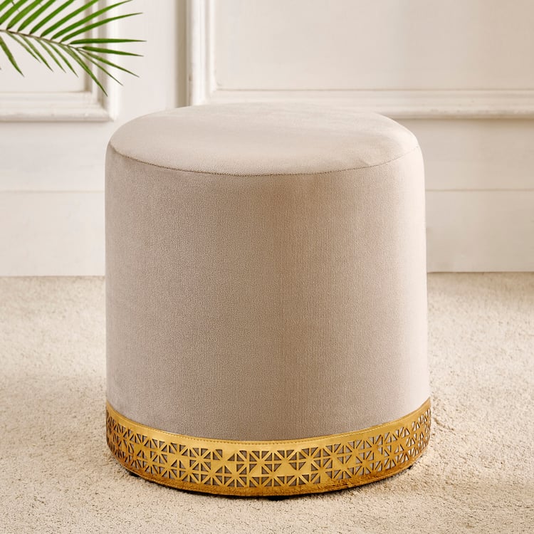 Coco Fabric Ottoman - Beige