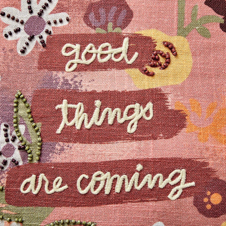 GTL Glance Embroidered Filled Cushion - 45x45cm