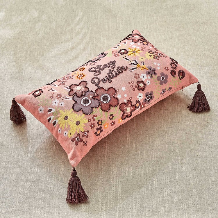 GTL Glance Embroidered Filled Cushion - 50x30cm