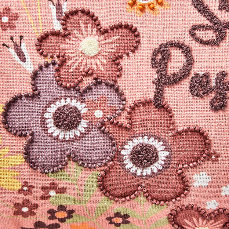 GTL Glance Embroidered Filled Cushion - 50x30cm