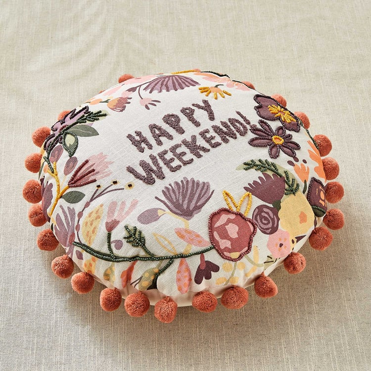 GTL Glance Embroidered Filled Cushion - 45x45cm