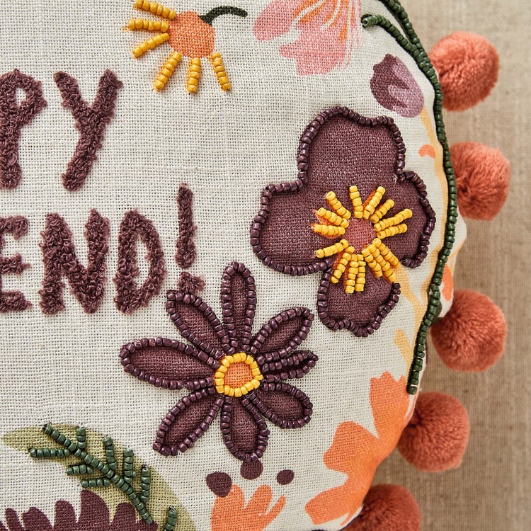GTL Glance Embroidered Filled Cushion - 45x45cm