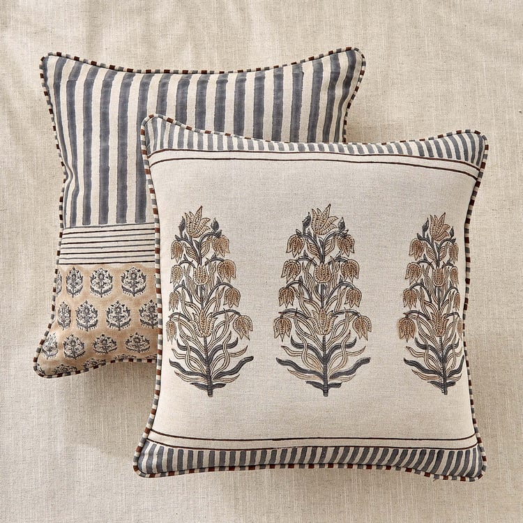 Bagh Pine Printed Cushion Cover - 45x45cm