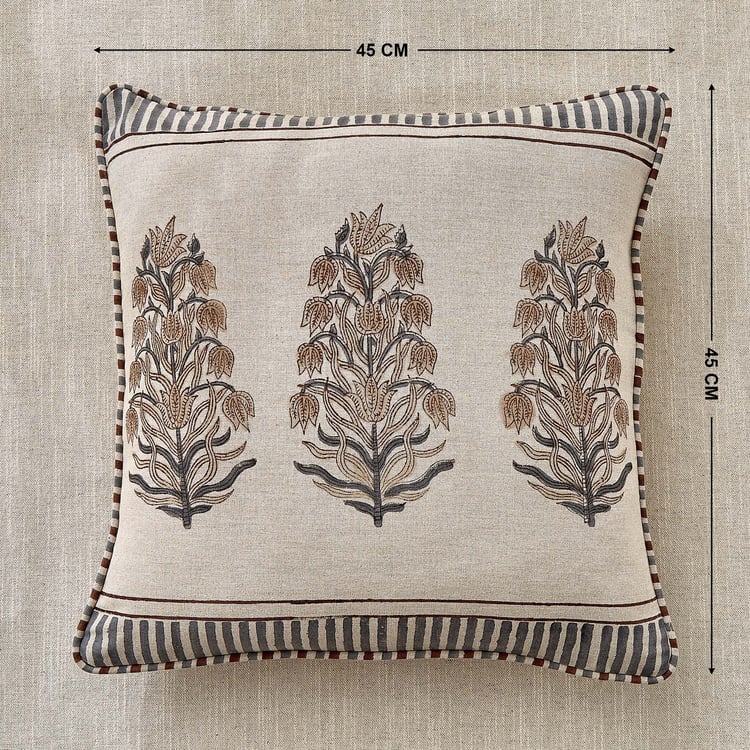 Bagh Pine Printed Cushion Cover - 45x45cm