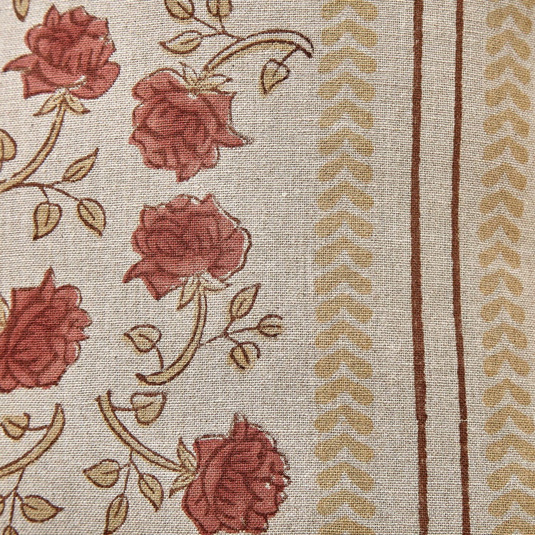 Bagh Flange Floral Print Cushion Cover - 45x45cm