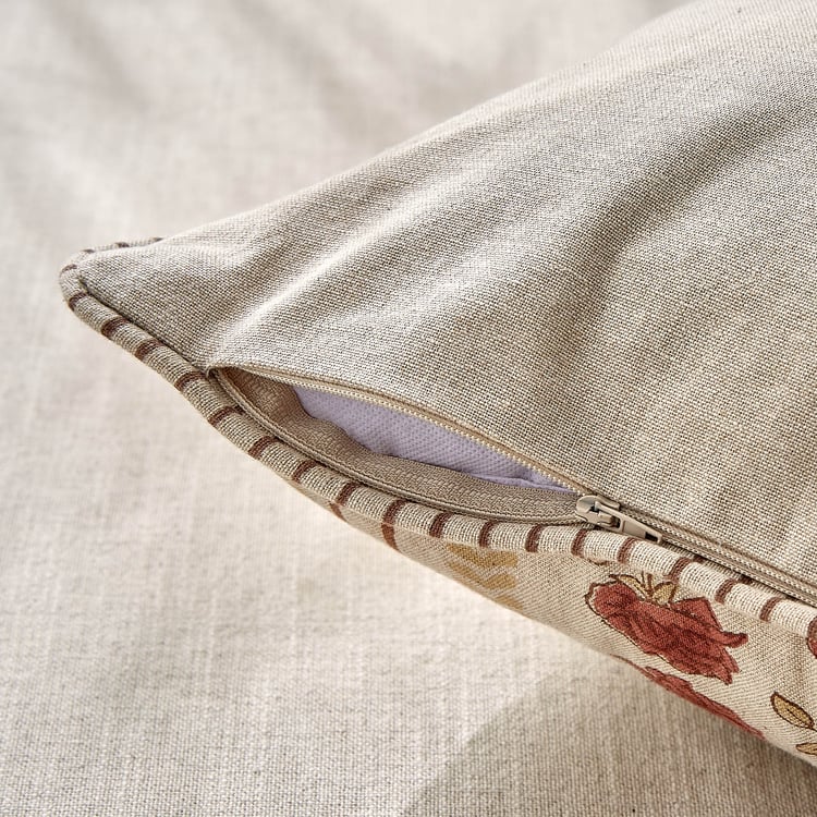 Bagh Flange Floral Print Cushion Cover - 45x45cm