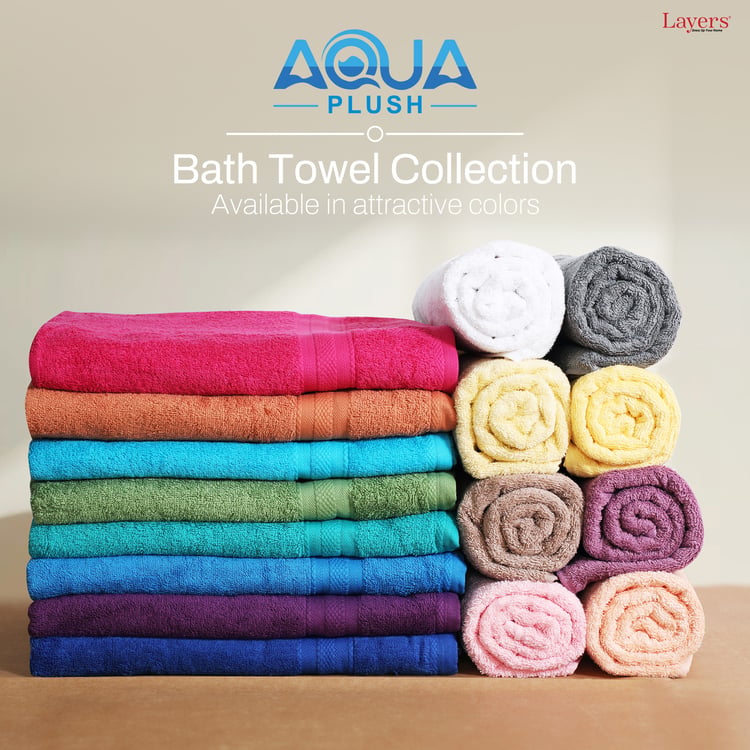 LAYERS Aqua Plush Set of 2 Cotton Bath Towels - 150x75cm