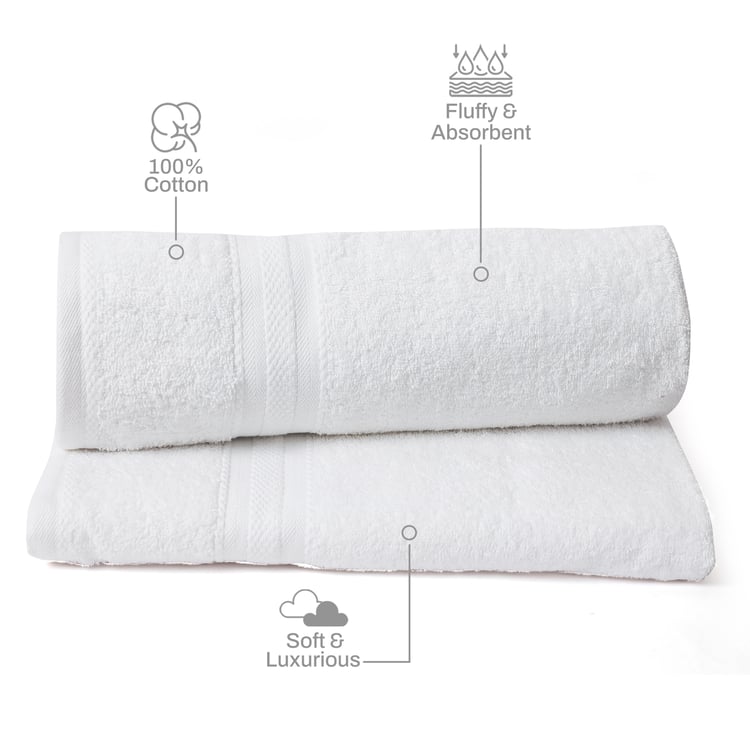 LAYERS Aqua Plush Set of 2 Cotton Bath Towels - 150x75cm