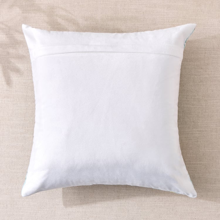 Lucent Dew Floral Print Velvet Finish Cushion Cover - 45x45cm