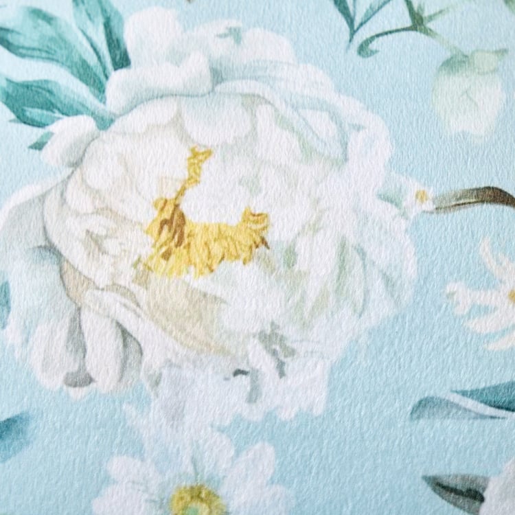 Lucent Dew Floral Print Velvet Finish Cushion Cover - 45x45cm