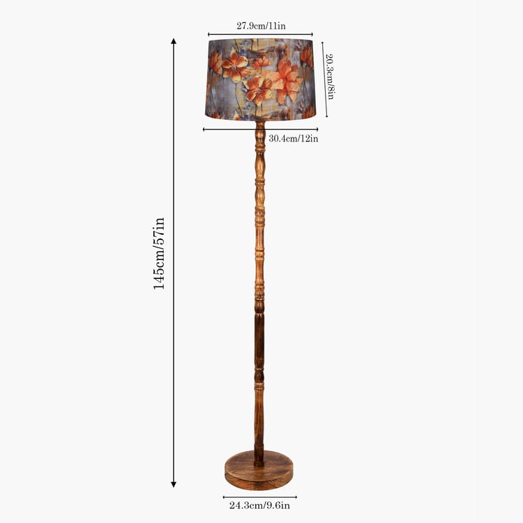 HOMESAKE Rekh Solid Wood Floor Lamp